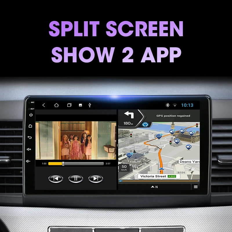 Автомагнитола Vtopek для Mitsubishi lancer 2007-2017 мультимедийный плеер на Android с GPS 2 Гб ОЗУ 32