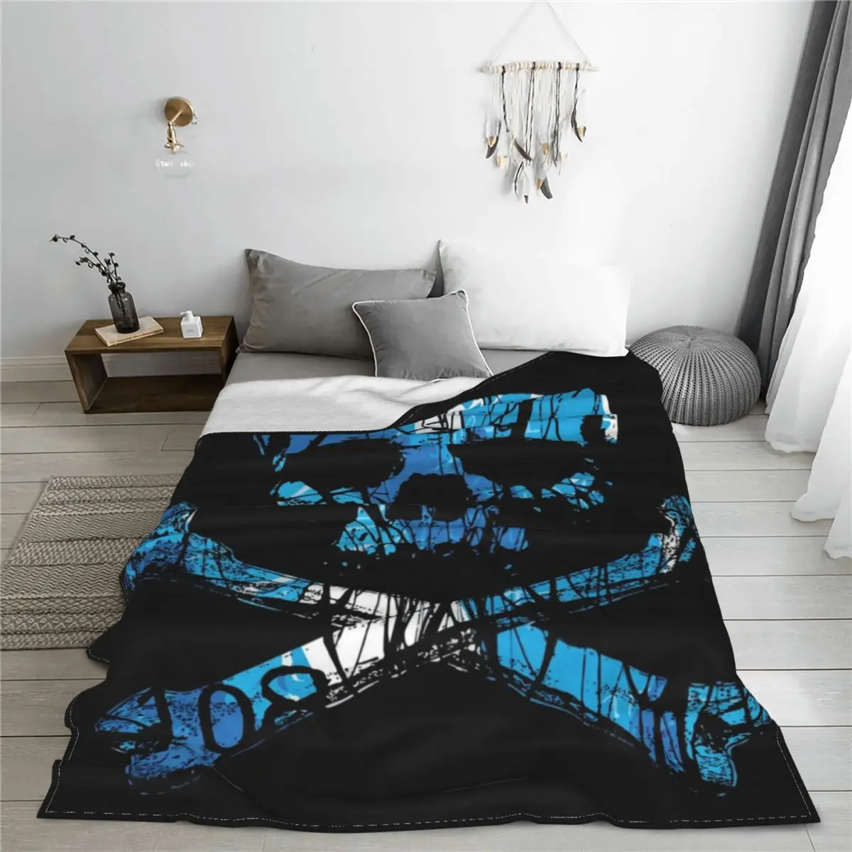 Дешевое пушистое флисовое мягкое покрывало для автомобиля с синей искусственной