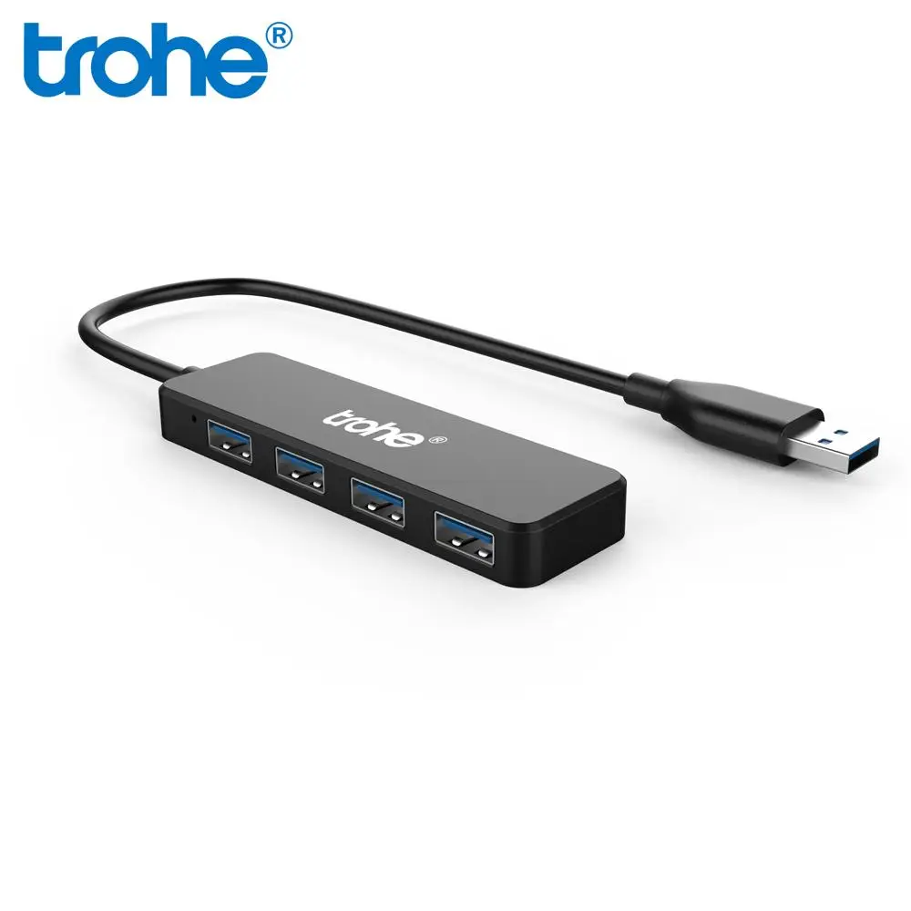 Trohe 4 порта USB 3 0 концентратор ультра тонкий данных Hub 2 для MacBook подходит Mac Pro mini iMac