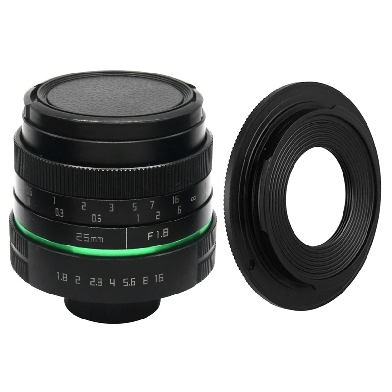 

Camera Lens 25Mm F1.8 APS-C CCTV TV Movie Lens + C-M43 Adapter Ring For OLYMPUS/Panasonic Mini SLR Camera