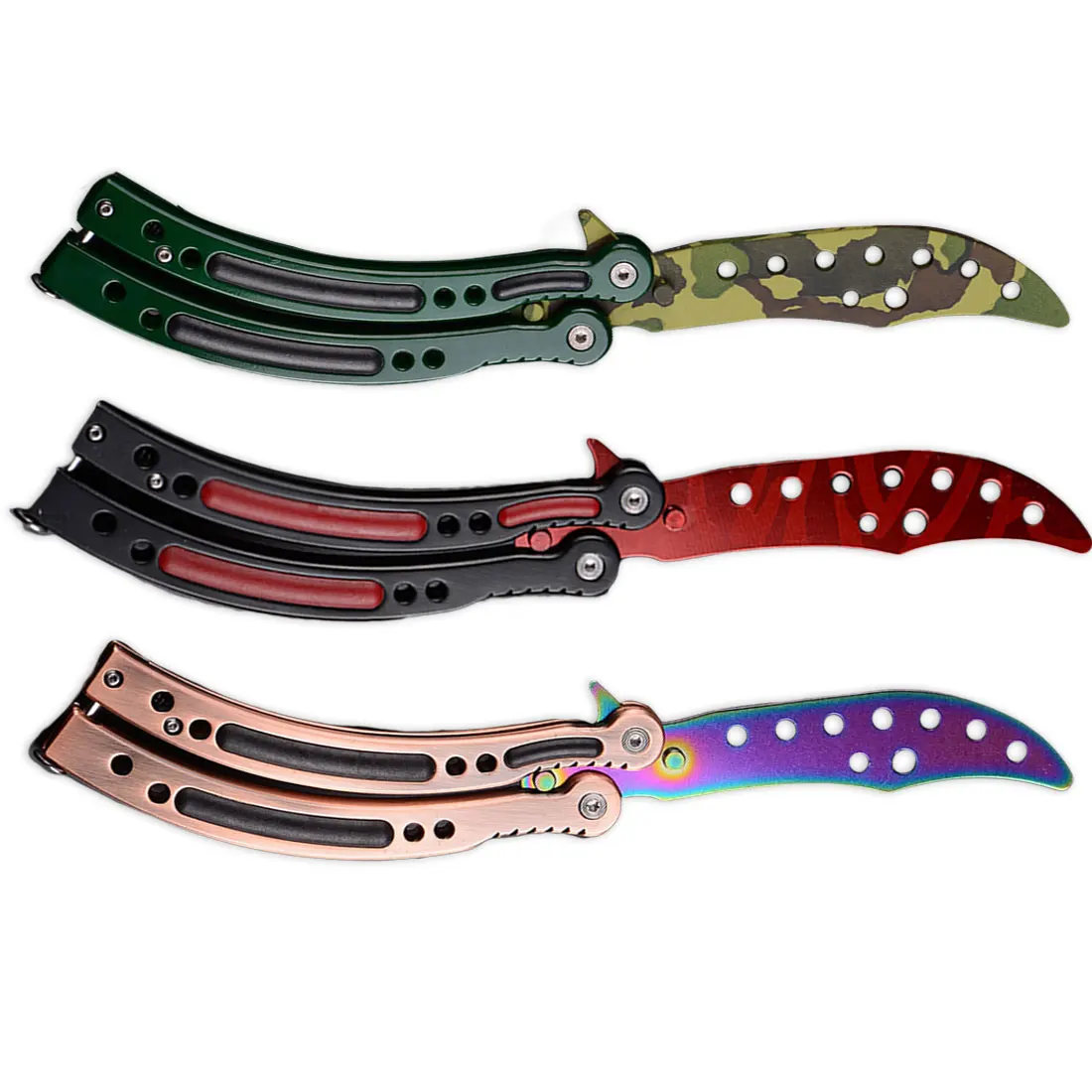 

Folding Butterfly in Knife Trainer Stainless Steel Training Knife Counter Strike Game No Edge Dull Blade Practice CS GO Tool