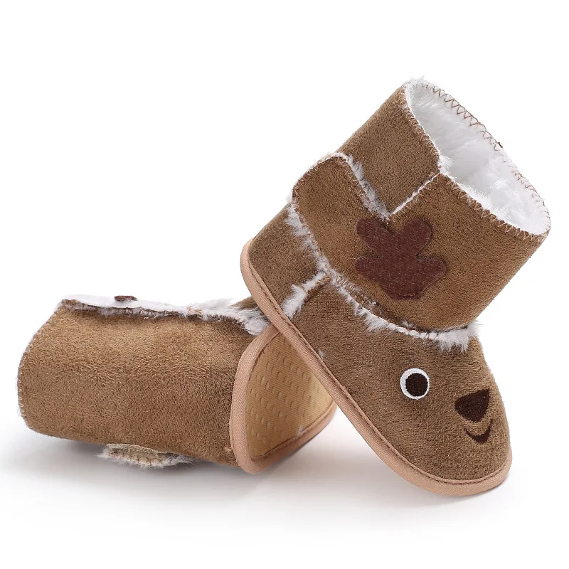 Рождественская обувь для новорожденных удобные мягкие Нескользящие теплые