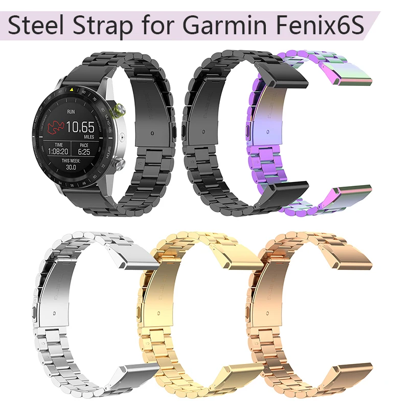 Ремешок из нержавеющей стали с тремя бусинами для часов Garmin Fenix6S 5S Puls Сменные