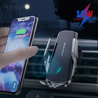 automatic clamping 10w fast car wireles charger for samsungs9 s10 iphone11proxsxr 8 smart sensor phone holder mount 360 rotation