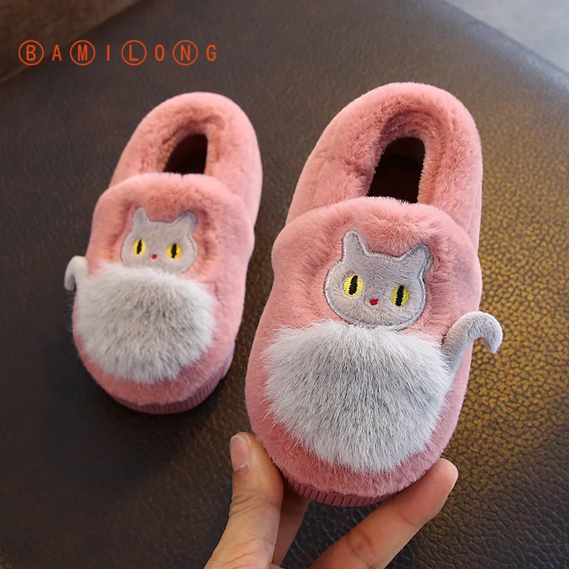 Высококачественные детские хлопковые тапочки BAMILONG зимняя детская хлопковая