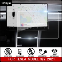 2021 new tesla car screen tempered glass protector film for tesla model 3 model y accessories navigator touch display hd film