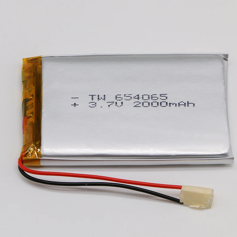 Перезаряжаемая lipo батарея 2 шт./лот 2000mAh 654065 3 7 v литиевая с pcb и