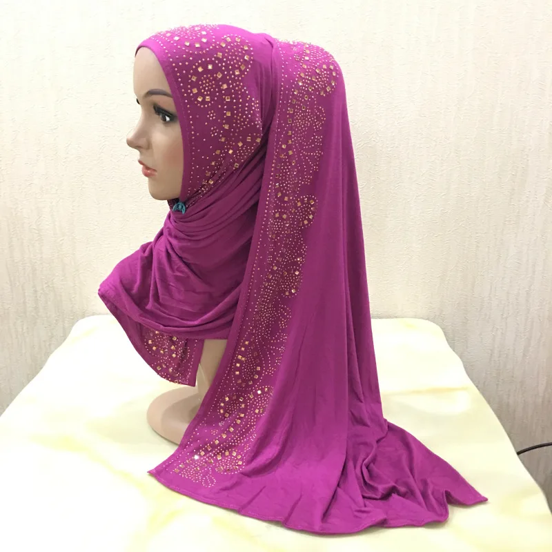 Bohowaii camisa de diamantes hijab, cachecol muçulmano,