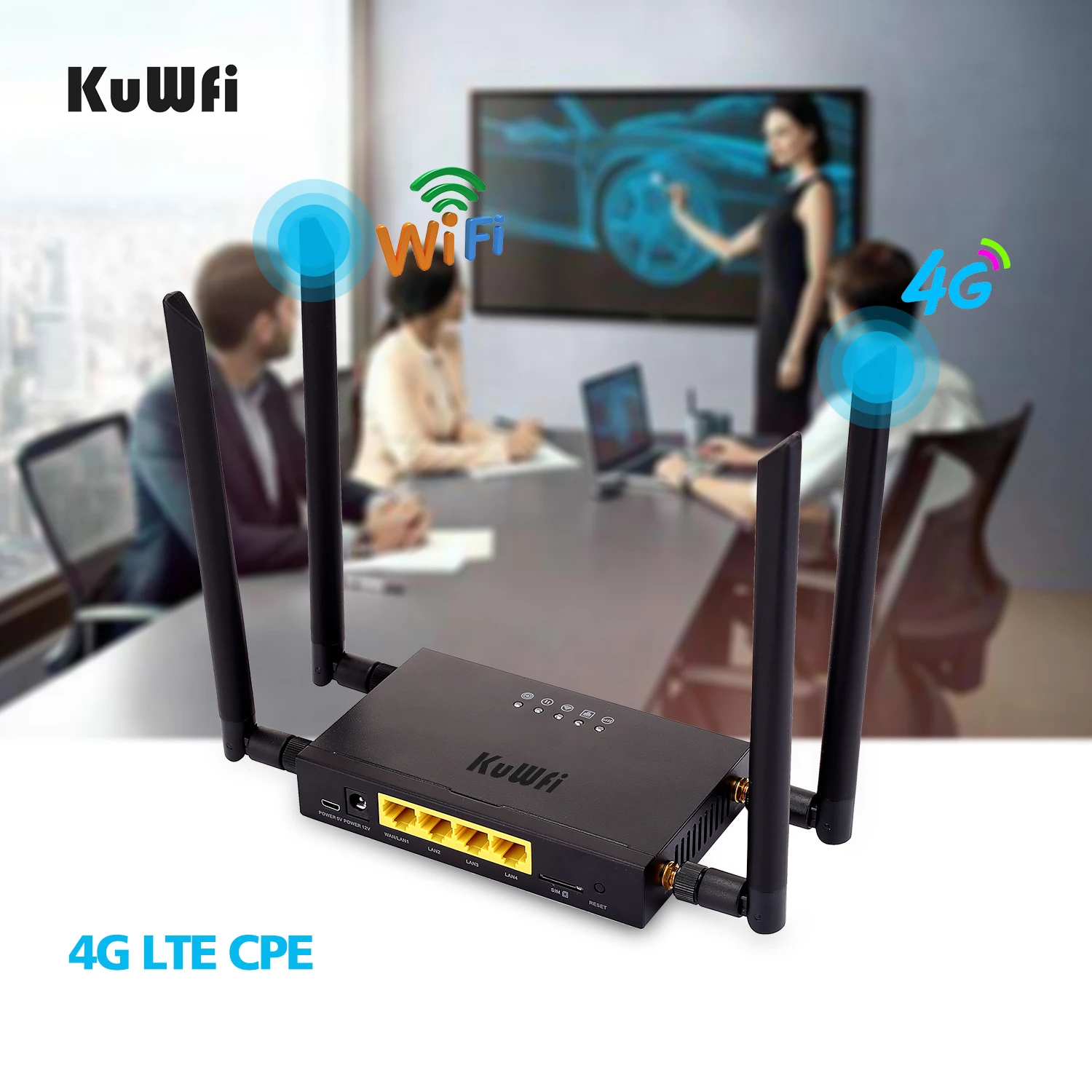 KuWFi CAT4 4G LTE CPE  Wi-Fi 300 /   ,   CPE