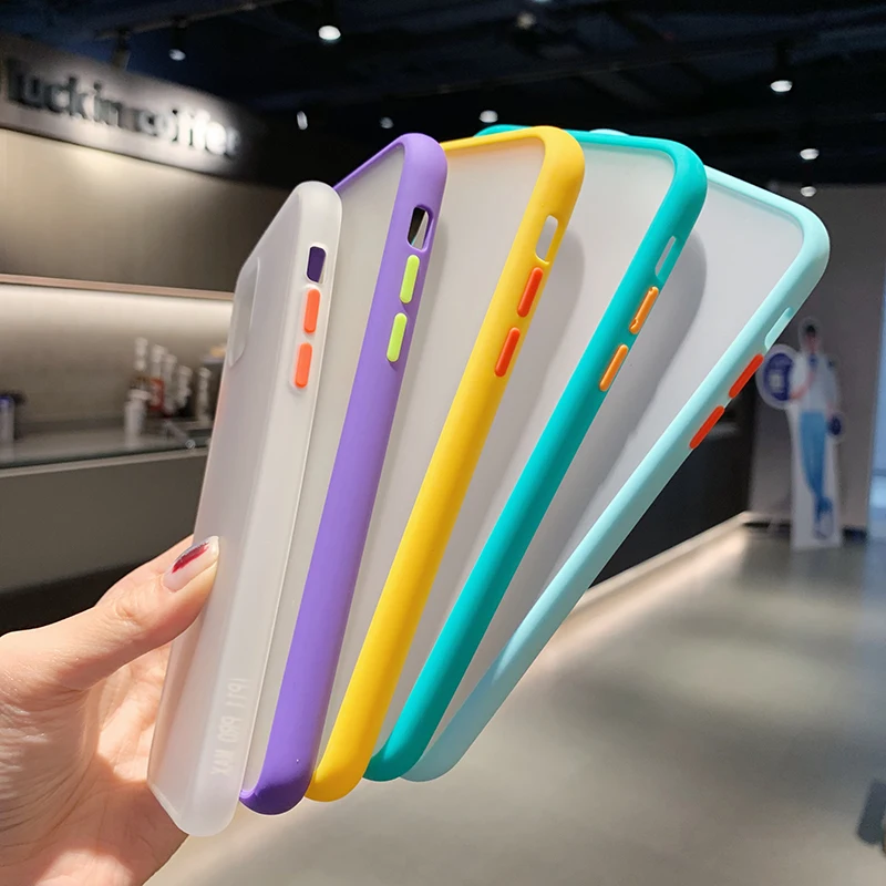 Чехол для телефона для iPhone 11 Pro X XR XS Max 7 8 Plus, роскошный Контрастный ЦВЕТНОЙ каркас, матовый жесткий защитный чехол для iPhone 11