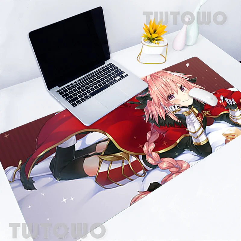 Большой Настольный коврик для мыши Astolfo с аниме нескользящий из натурального
