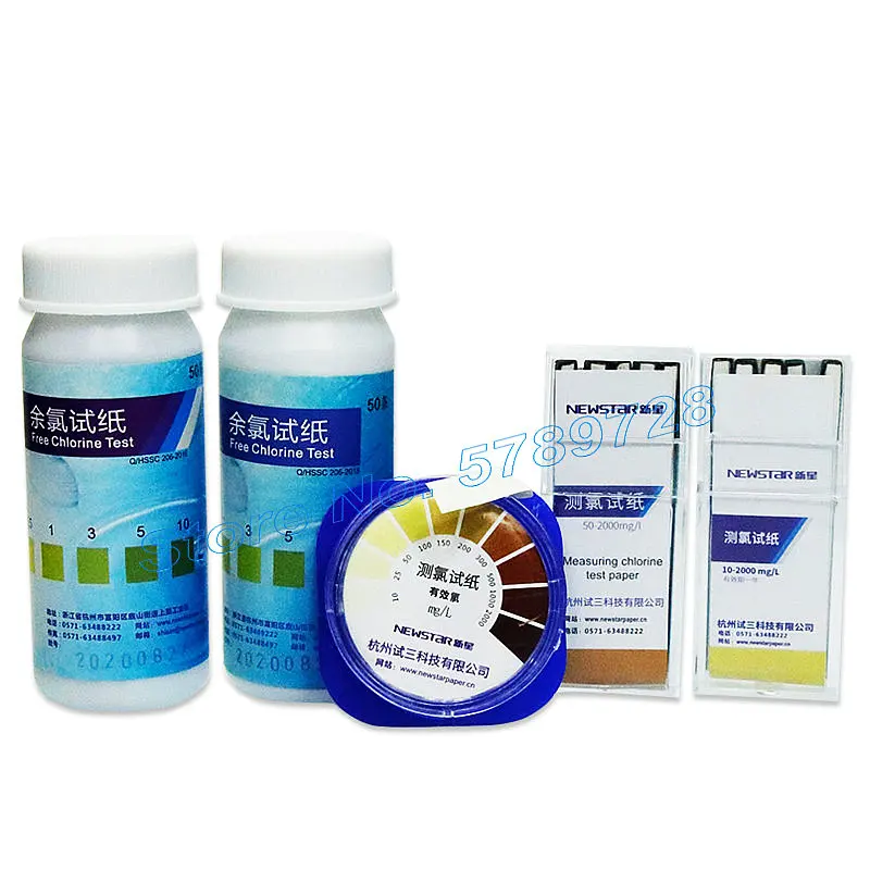 

2boxes/2rolls/2bottles/pack Lab 0-2000mg/LChlorine Test Paper 0-10mg/L 0-25mg/L Free Chlorine Test Paper