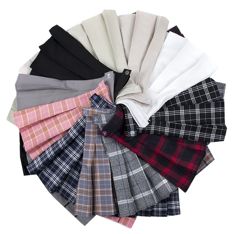 

Женская плиссированная юбка с высокой талией, клетчатая трапециевидная мини-юбка, милые летние юбки моряка для танцев, клетчатая Короткая ю...