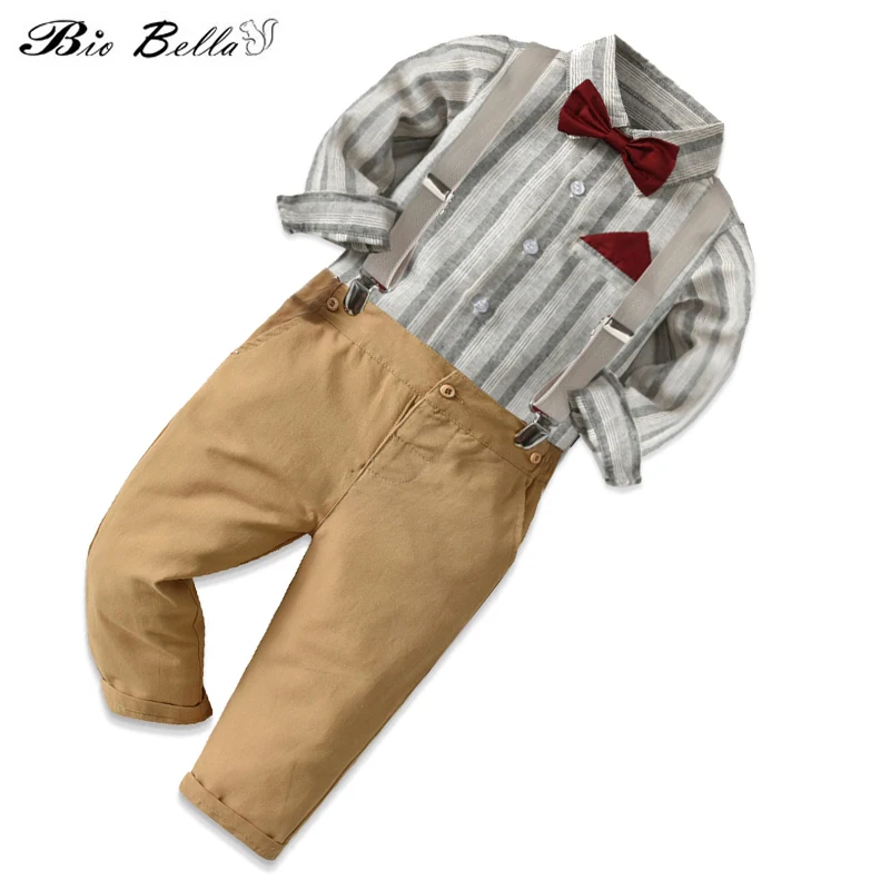 

Kids Wedding Clothing Suit Fashion Baby Boy Clothes Set Autumn Spring Gentleman High Quality Children Boys Outfits T-Shirt+Pants