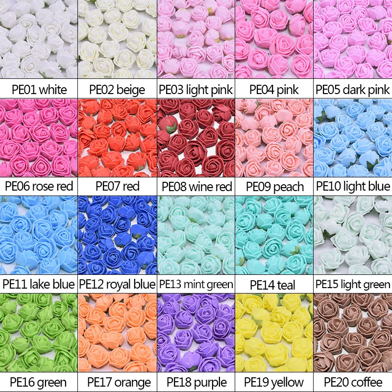 200 шт./лот 2 см мини ПЭ пенные розы искусственные цветы для украшения дома венки