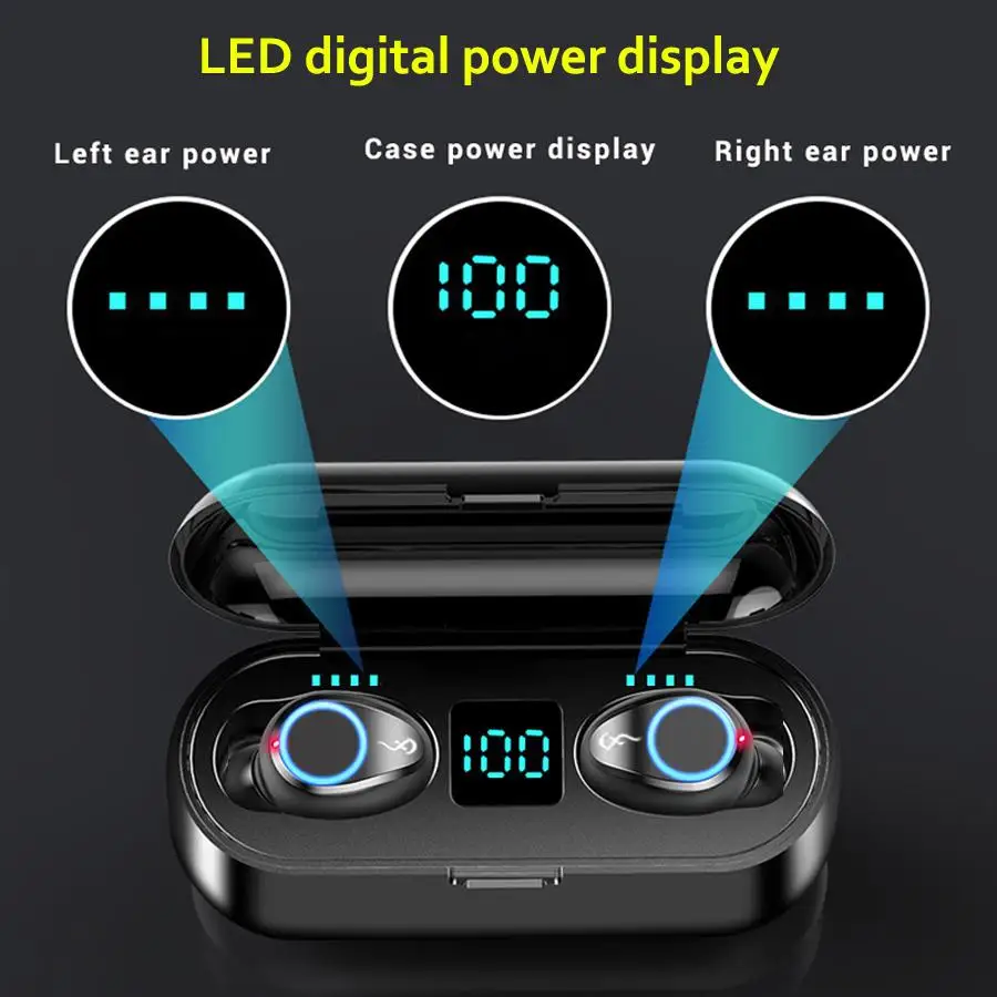 Беспроводные наушники EastVita F9 Bluetooth V5.0 гарнитура с поддержкой 8D стерео звук