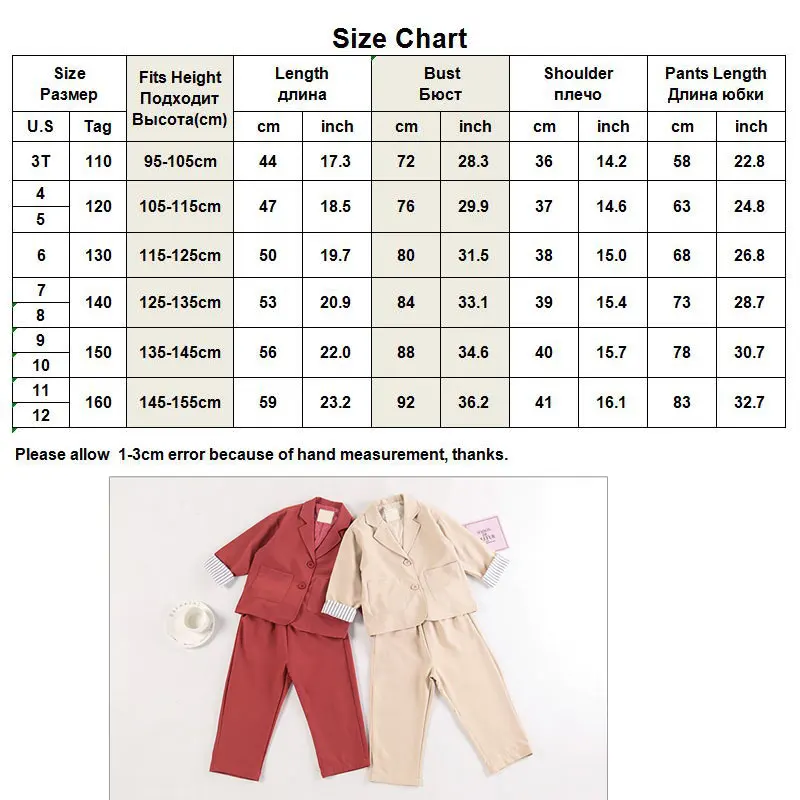 Костюм-Двойка для девочек блейзер и брюки винтажный подростков От 3 до 12 лет | Мать