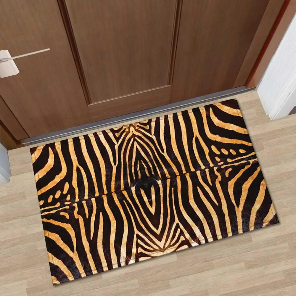 Нордический меховой напольный коврик с 3D принтом животных входной нескользящий