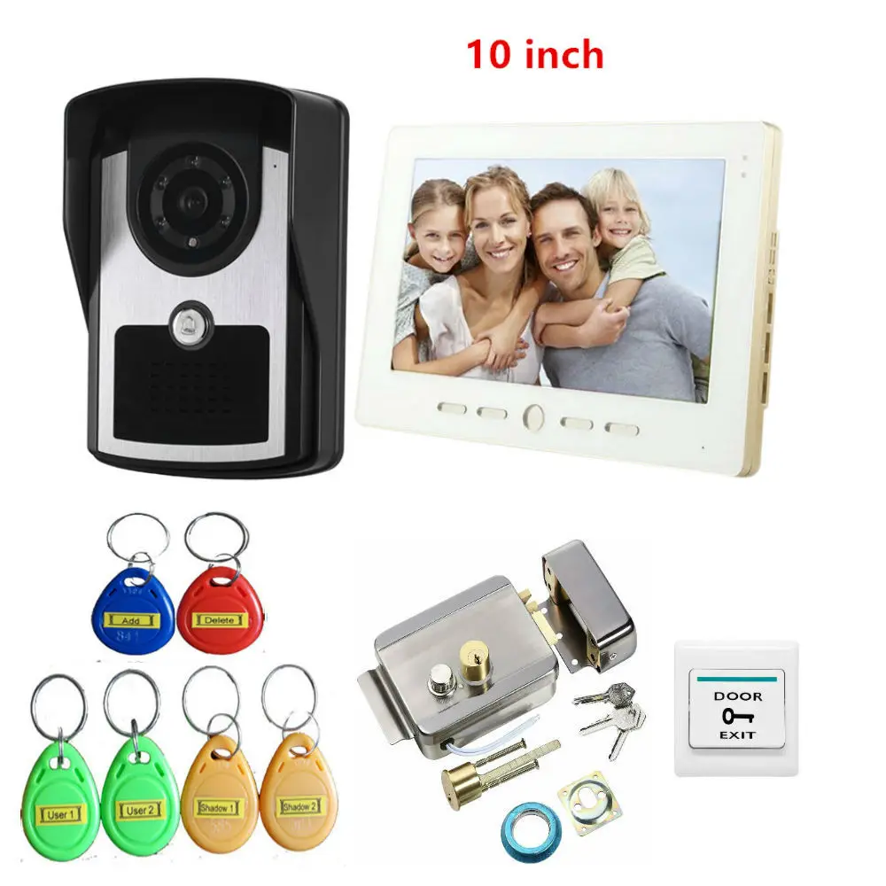 Видеодомофон с сенсорной кнопкой и цветным монитором 9 дюймов дверной звонок