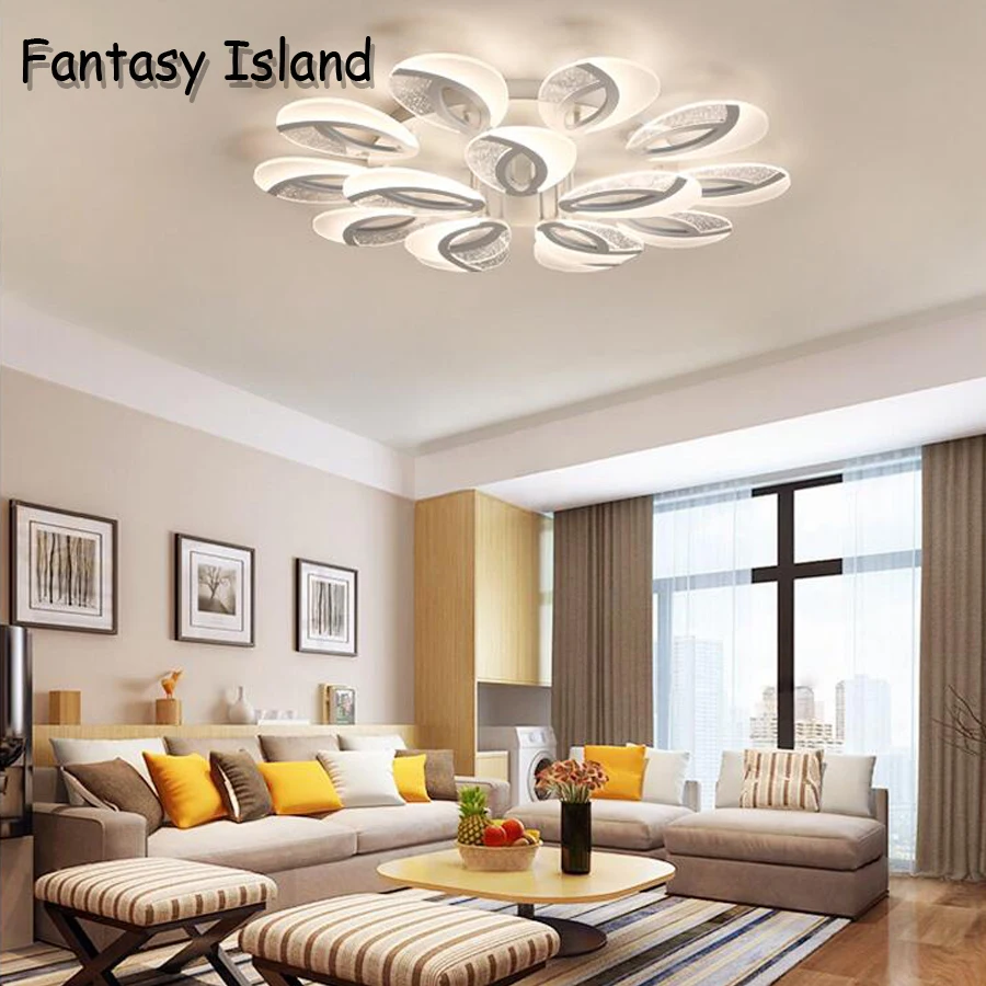 Lámpara de techo Led moderna para el hogar, luz de araña acrílica blanca para sala de estar, dormitorio y comedor, accesorios de lámpara de techo
