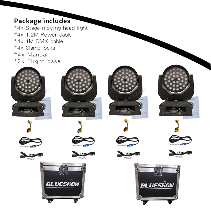 Без налога F светильник чехол 4x светодиодный переместимый 36x18 Вт RGBWA + УФ 6IN1 RGBW Quad