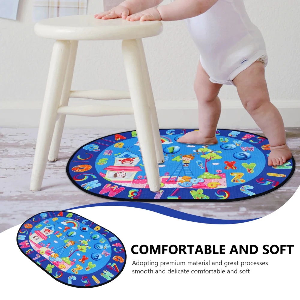 

1pc Baby Crawl Rug Cartoon Floor Mat Kids Play Mat Colorful Game Area Rug