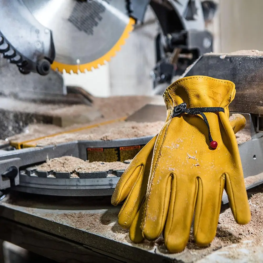 Кожаные перчатки для мужчин из воловьей кожи защиты от ветра и холода катания на