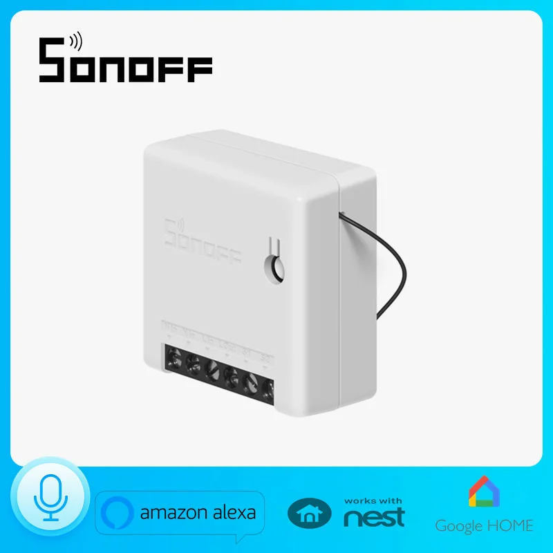 

Умный выключатель Sonoff Mini R2, Ewelink, дистанционное управление, Wi-Fi, поддержка внешней работы с Alexa, Google Home