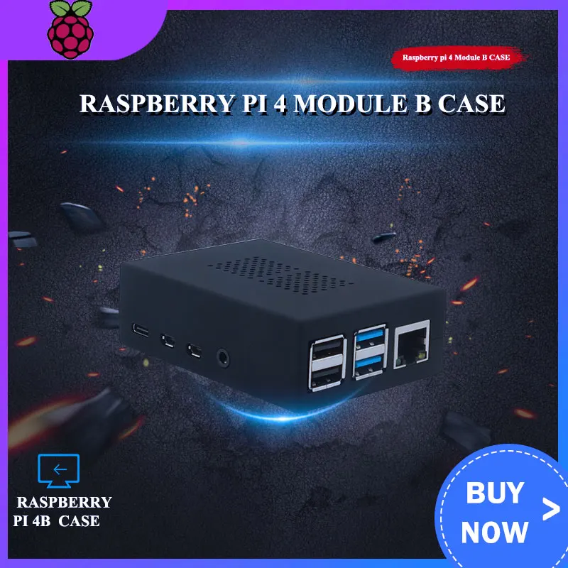 Raspberry Pi 4 Модель B ABS Чехол черный Пластик Prectective коробка с двойные вентиляторы для