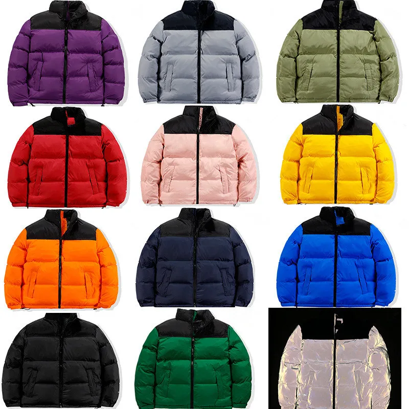 

Winter America Brand Face Parkas Mixed Colors Couple Cotton Coats Casual Men's Stand Collar Pocket Warm Down Puffer Jackets