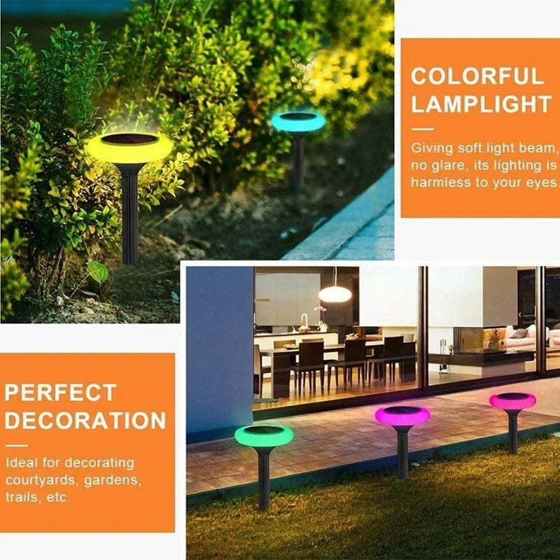 

8 Pack Solar Lights Outdoor,7 Color Pathway Lights Garden Lights Landscape Lighting for Garden Lawn Patio Yard Walkway