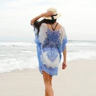Шифоновое повседневное мини-платье, туника для пляжа, саронг, парео, женское летнее пляжное платье, платья, пляжный кафтан, купальники
