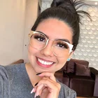 Женские оптические очки в металлической оправе из Tr90, новинка 2020, очки кошачий глаз с прозрачными золотыми линзами, прозрачные модные женские очки