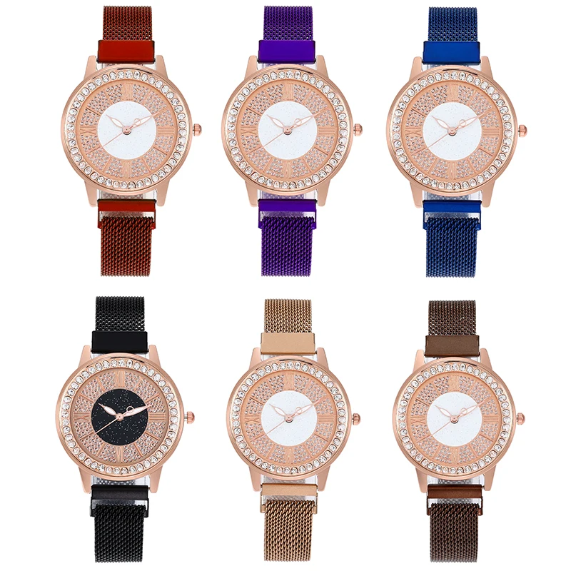 Стразы женские часы со звездным небом ультратонкие Роскошные кварцевые с