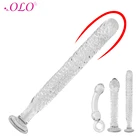 Оло Кристалл Стекло фаллоимитатор Анальная пробка поддельный Пенис взрослые интимные игрушки для женщин мужчин гей женщин секс товары для мастурбации