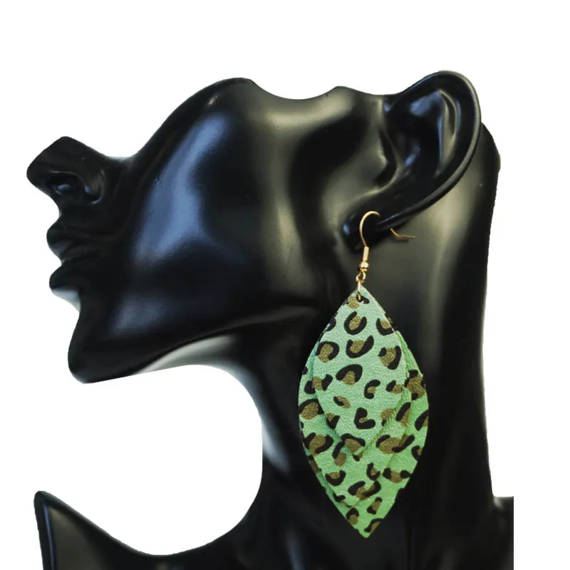 Cpop трендовые трехслойные серьги из искусственной кожи для женщин новые