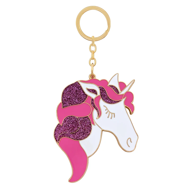 Брелок для ключей сделай сам из сплава с милым мультяшным единорогом креативная