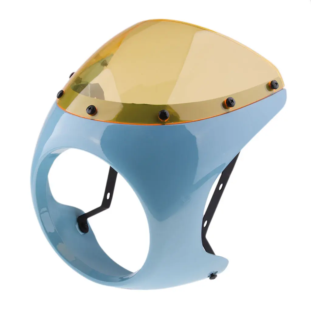 7 ''круглая фара обтекатель лобовое стекло чехол для ретро Кафе Racer |