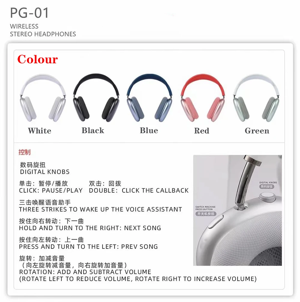 for airpodding max headsets bluetooth headphones wireless earphones deep bass noise cancellations for apple ios android phone free global shipping