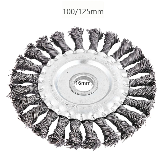 

125mm Knotted Bench Steel Wire Brush Deburring Angle GrinderRust Removal Wheel Metal Disc Brush Cleaner Accessories
