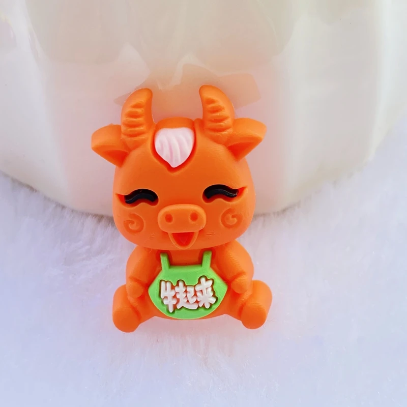 20 шт./лот симпатичная ПВХ мультяшная резина для крупного рогатого скота с плоским