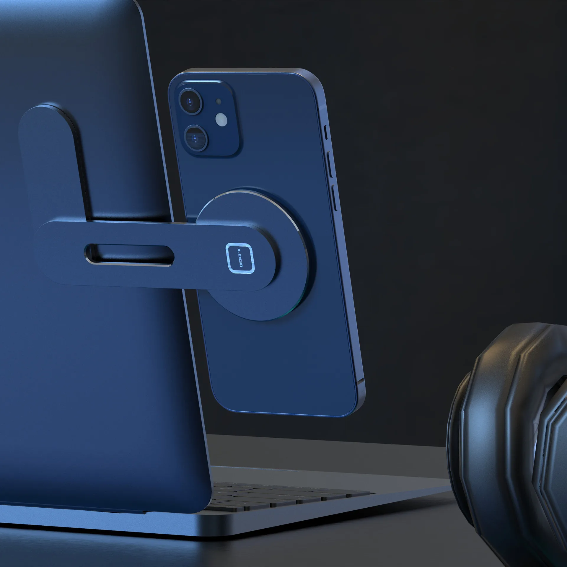 Магнитный держатель для телефона iPhone 12 Pro Magsafe металлическая подставка ноутбука