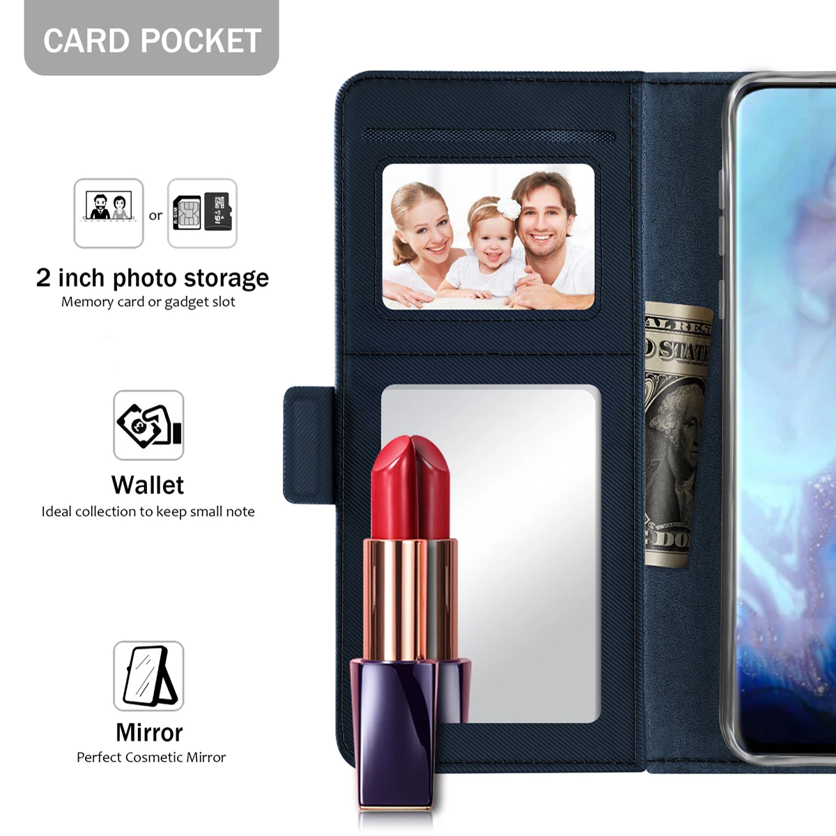 Для Samsung Galaxy S20 Plus чехол с откидной подставкой роскошный кожаный зеркальный