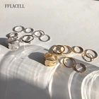 Новые модные геометрические металлические кольца FFLACELL в стиле хип-хоп 8 шт.компл. из гладкого позолоченного металла, Женские Ювелирные украшения для вечеринок