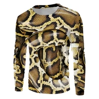 harajuku snake print mens clothing long sleeve mens sweatshirts 3d sportswear autumn coat unisex oversize custom tops loose