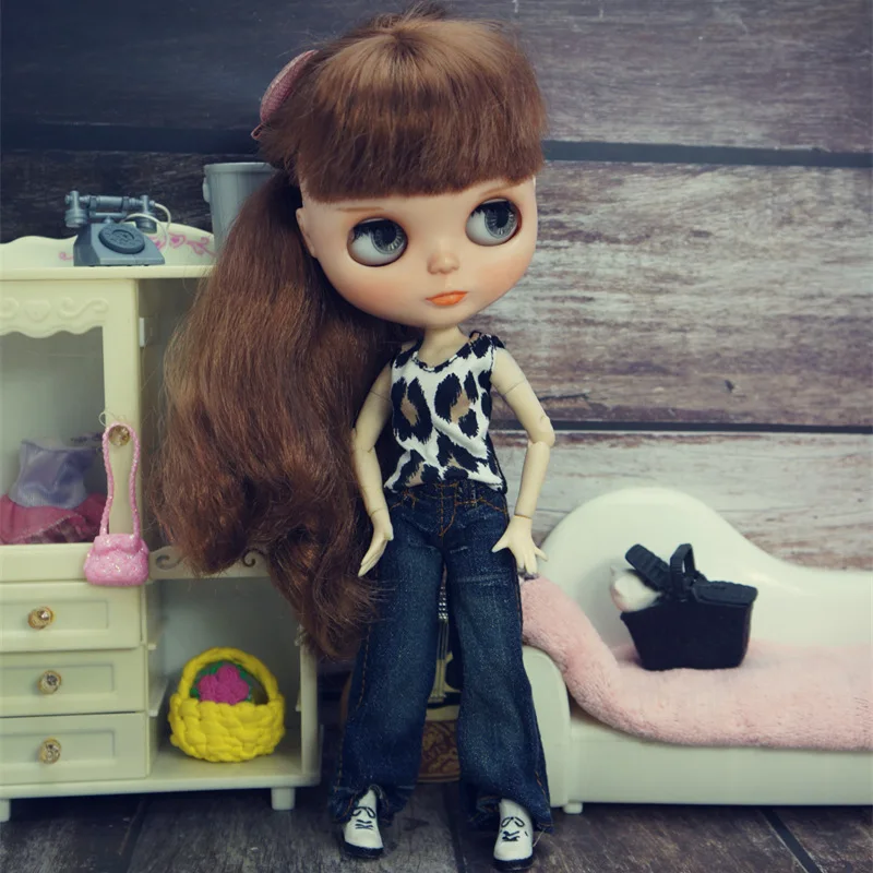 Комплект одежды для кукол Blythe Модный комплект майка топ пальто юбка платье брюки