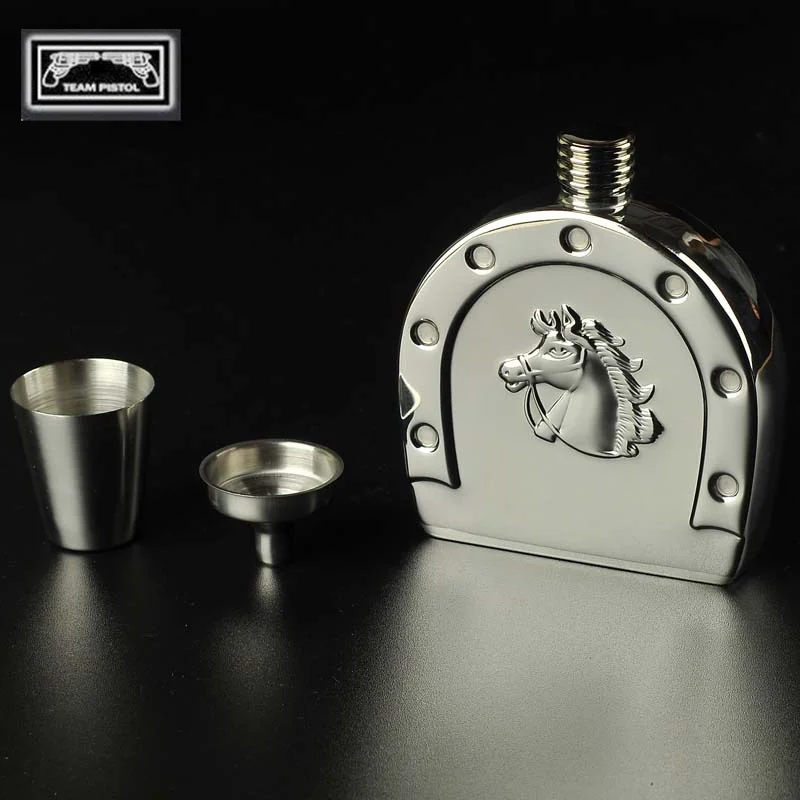 

304 Stainless steel Wine bottle 5 Ounce Portable Outdoor wine storage Horse head Mini flagan Wine pot