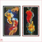 Радость воскресенье два Карпа Набор для вышивания крестиком животный принт 14CT белый 11CT с вышивкой и принтом, набор сделай сам для дома украшения картина ремесла