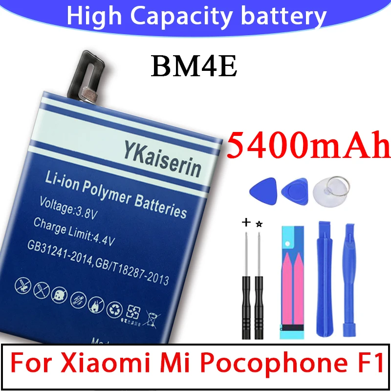 Оригинальный аккумулятор ykaisсеребрин для телефона Xiao Mi BM4E Xiaomi Pocofone Poco F1 сменные