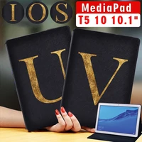 tablet case for huawei mediapad t5 10 10 1 inch pu leather letter series flip stand cover case free stlyus